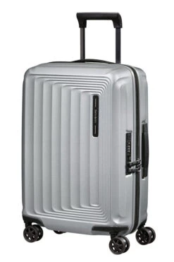 Samsonite Nuon Spinner Expandable (4 Wheels) 55cm Matt Silver -Travel Storage Store 134399 4052 01