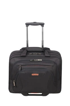 American Tourister AT Work Rolling Tote 15.6" Black/Orange -Travel Storage Store 88533 1070 06