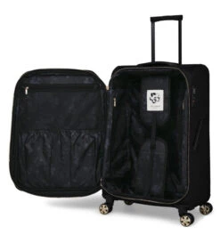 Ted Baker Albany Eco Soft Side 4-Wheel 69cm Medium Suitcase -Travel Storage Store TBW7002 001 Ted Baker Albany Eco Black Medium Case 3