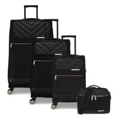 Ted Baker Albany Eco Soft Side 4-Wheel 69cm Medium Suitcase -Travel Storage Store TBW Ted Baker Albany Eco Black Luggage Grp2 e024a003 e629 4056 a06a 2f2ae2d074d1
