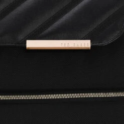 Ted Baker Albany Eco Soft Side 4-Wheel 69cm Medium Suitcase -Travel Storage Store Ted Baker Albany Eco Black branding 70859244 8880 4889 80fe ee235fbac8c6